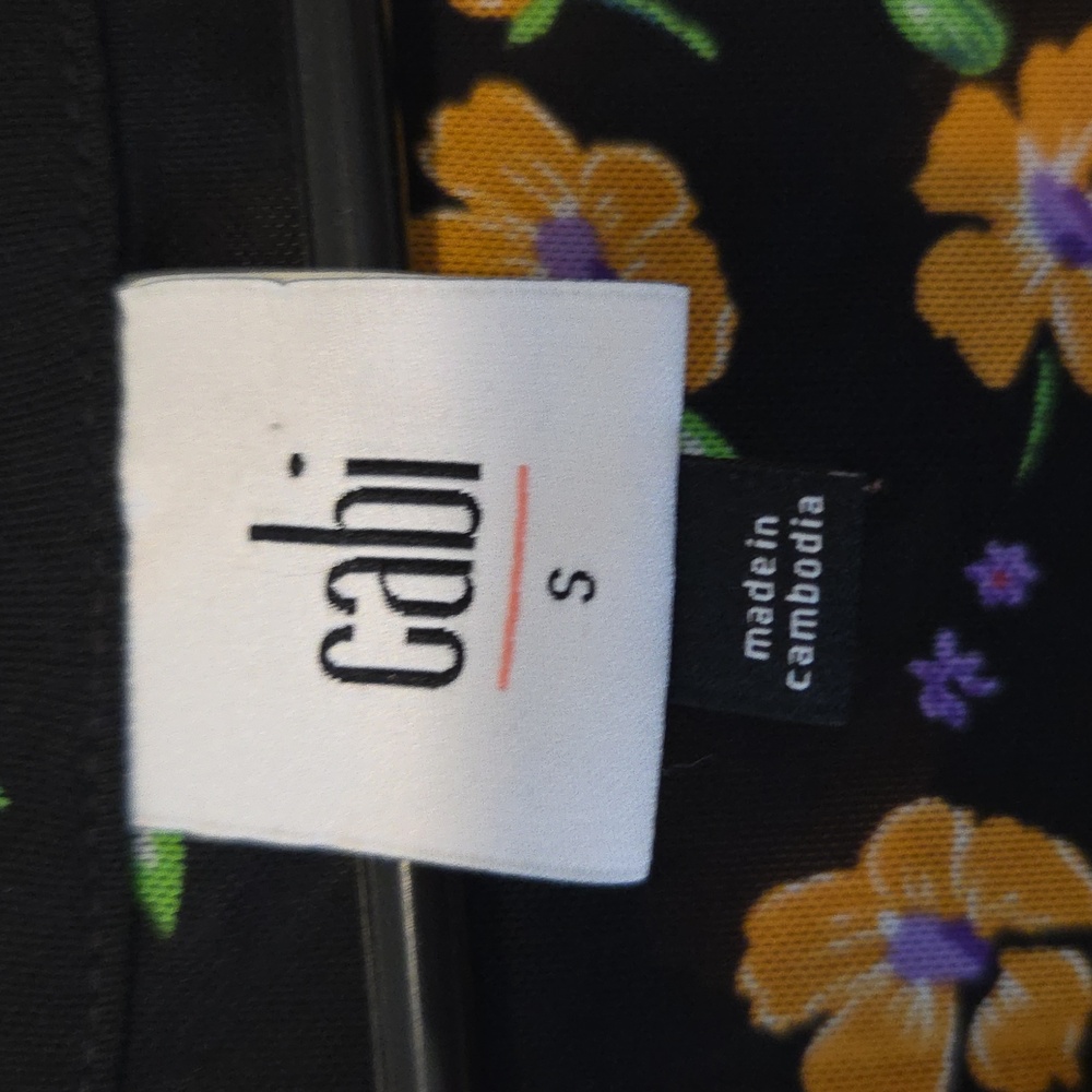 Cabi Debut Black Dress with Yellow Floral Print - Picture 5 of 7
